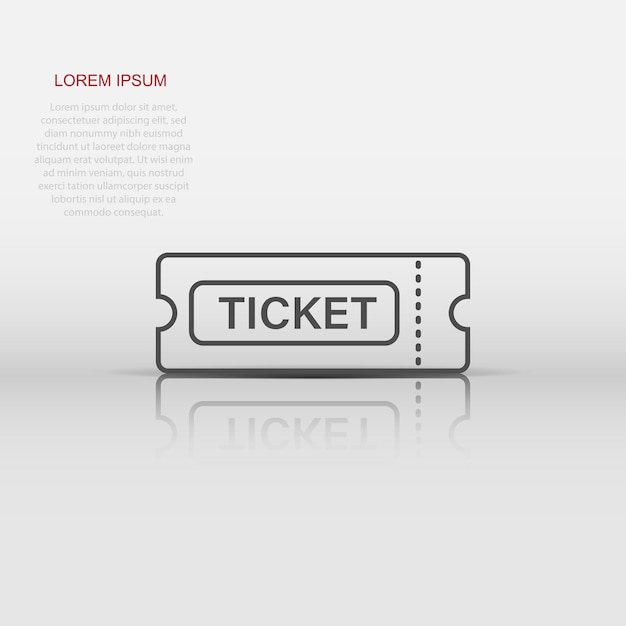 Icon voor bioscoopkaartjes in platte stijl Toelaten van één coupon ingang vector illustratie op witte geïsoleerde achtergrond Ticket business concept