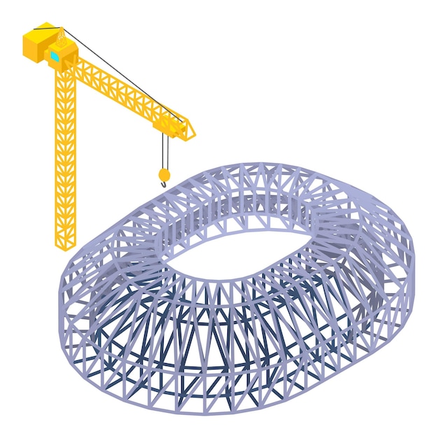 Icon voor de bouw van een sportarena Isometrisch van het vectoricon voor de constructie van een sport Arena voor webontwerp geïsoleerd op een witte achtergrond