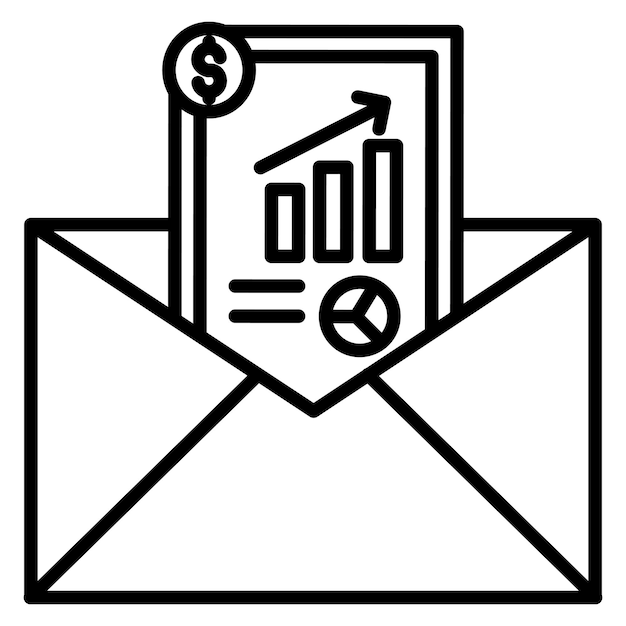 Icon voor e-mailstatistieken