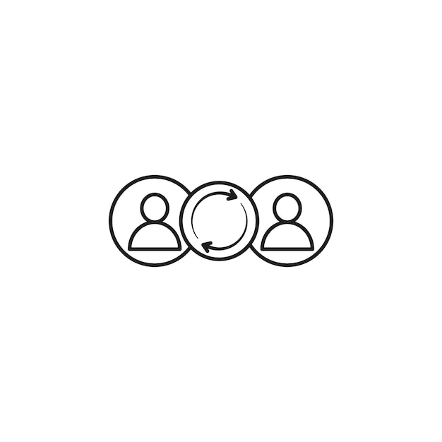 Icon voor interpersoonlijke relaties Symbolische markering in Outline-stijl
