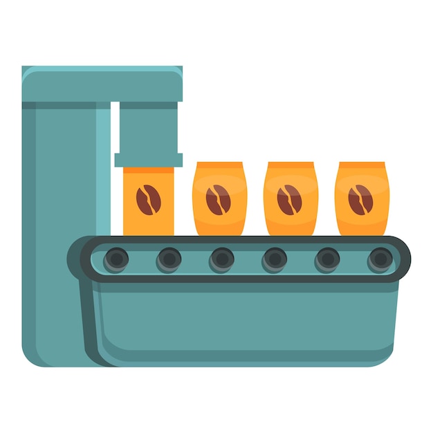 Vector icon voor koffieproductiepakket cartoon van koffieproductiepaket vectoricon voor webontwerp geïsoleerd op witte achtergrond