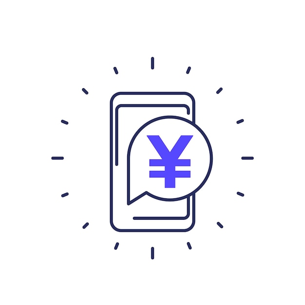 Icon voor mobiele betaling met yuan