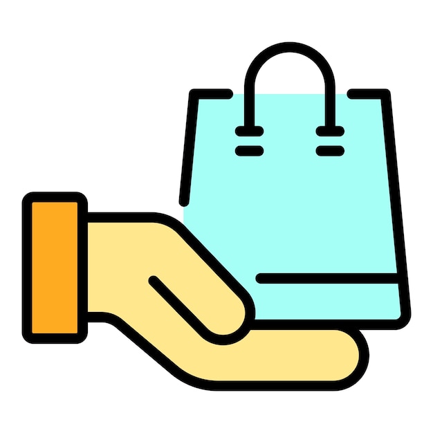 Icon voor thuislevering in een verzorgingswinkel Outline vector voor thuisleveringswinkel kleur vlak geïsoleerd