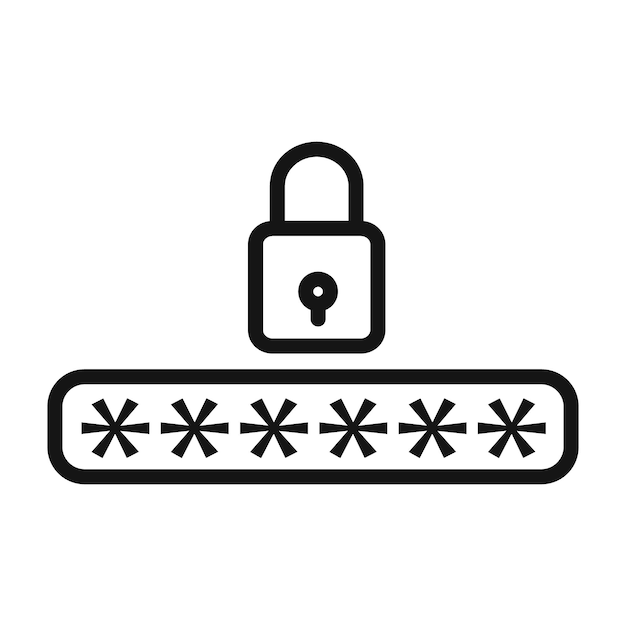 Icon voor wachtwoordbeveiliging voor digitale privacy en gegevensbescherming