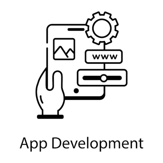 Icon voor webprogrammering in lineaire stijl