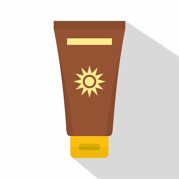 Icon voor zonnebrandcrème Vlakke illustratie van een vectoricon voor zonnbrandcrème voor het web