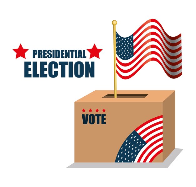 Vector icon voting box election presidential