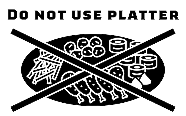 Vector icon warning of use of platter