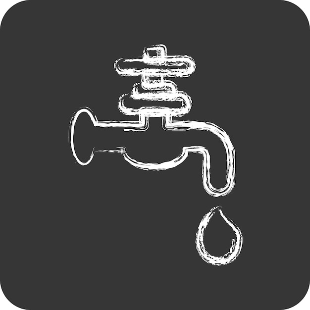 Icon Water Supply suitable for building symbol chalk Style simple design editable design template vector