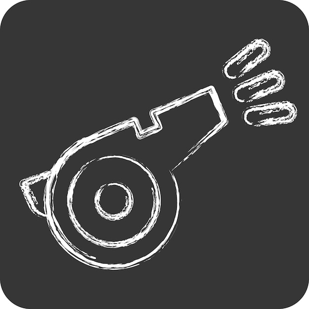 Vector icon whistle related to tennis sports symbol chalk style simple design illustration