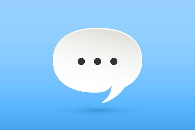 Icon of white paper cloud talk chat