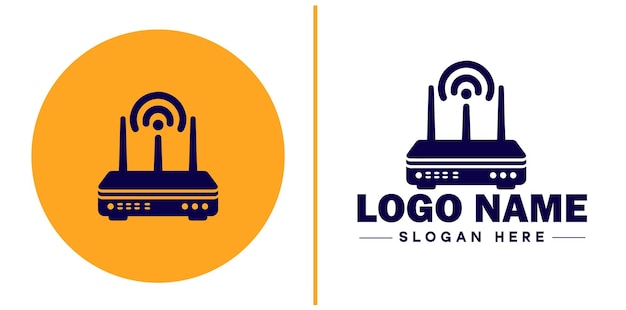 Icon WiFi Router Draadloze router WiFi-toegangspunt Netwerkrouter platte logo teken symbool bewerkbare vector