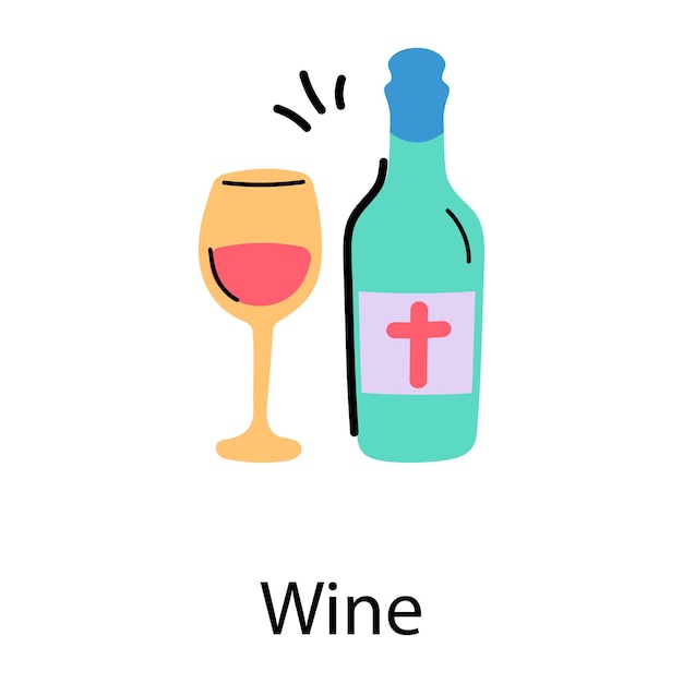 An icon of wine colored vector