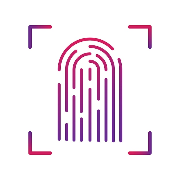 Icon with black fingerprint frame. touch id. vector illustration.