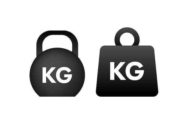 Icon with black kg. Vector drawing. Vector icon.