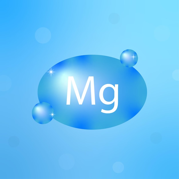 Icon with blue chemical element Mg Education concept Vector illustration