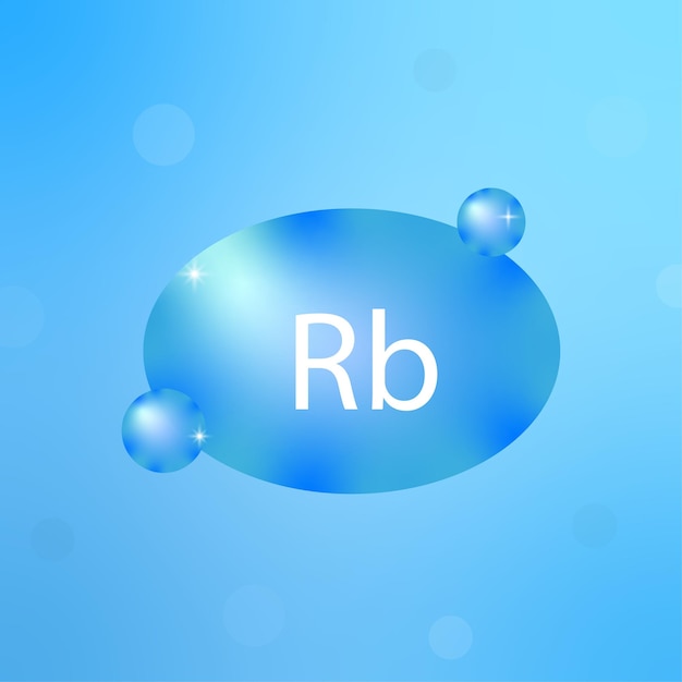 Icon with blue chemical element Rb Education concept Vector illustration