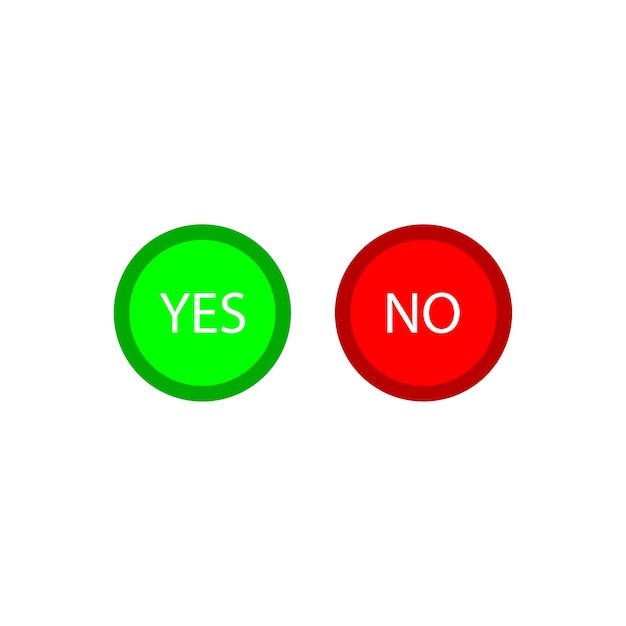 Icon with green yes no buttons. Vector illustration.