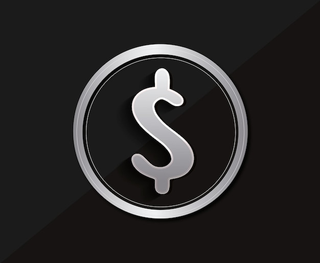 Icon with money symbol  free vector