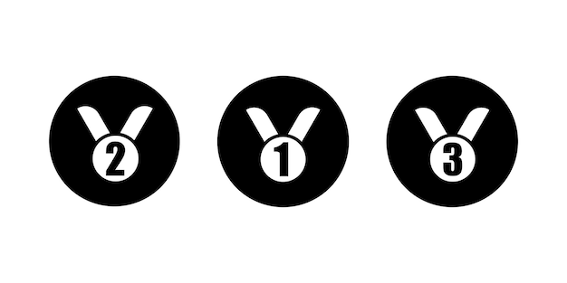 icon with sport medal for celebration victory champion reward first second and third place vector illustration of gold silver and bronze medal
