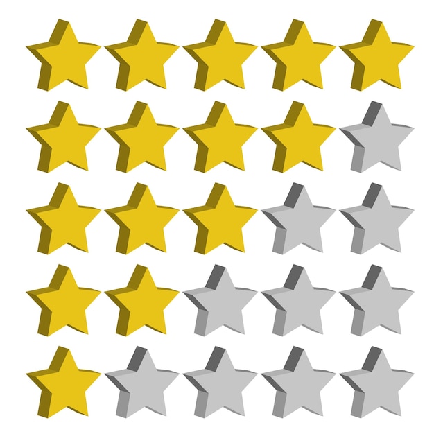 Icon with yellow stars rating Star icon Customer review rating Vector illustration