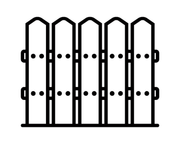 Вектор Иконный деревянный забор на ограждении частной территории поселка