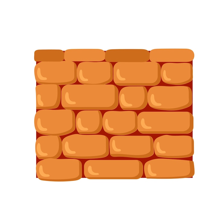 Vector iconen op de stenen muur, clipart, avatar, logotype, geïsoleerde illustratie