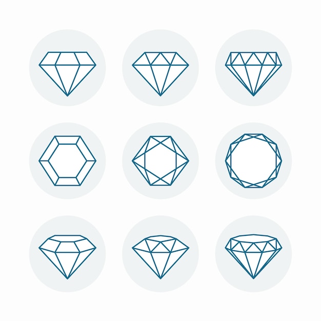 Vector iconen set met diamanten