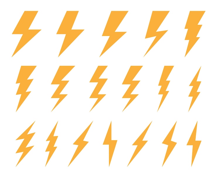 Vector iconen van bliksem en donderflits
