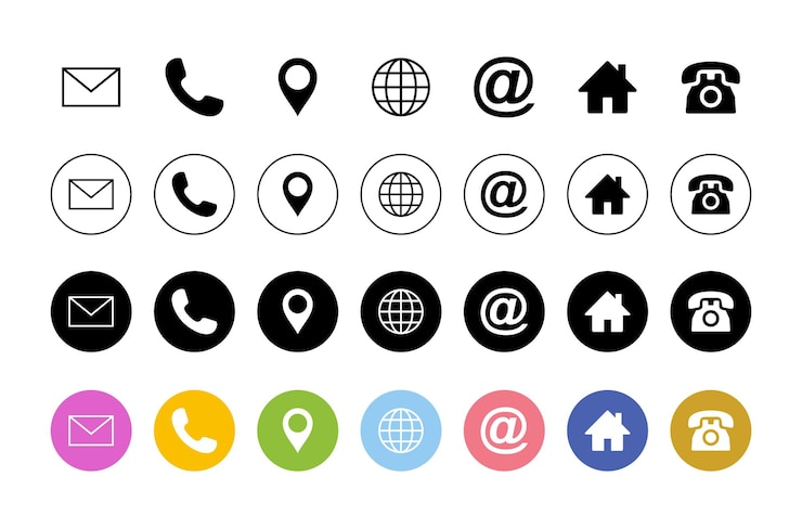 Vector iconen van contactsymbolen