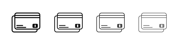 Iconen van creditcards met een lineair logo geïsoleerd