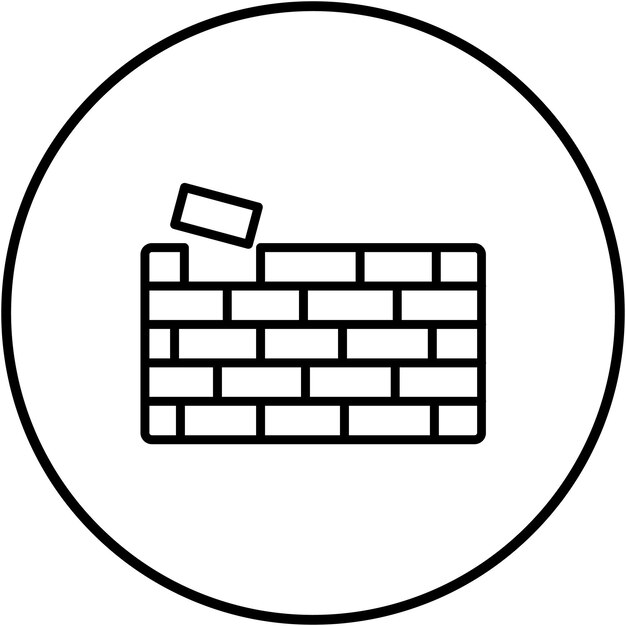 Iconen van de bakstenenmuur kunnen worden gebruikt voor de icoonset van de Dag van de Arbeid