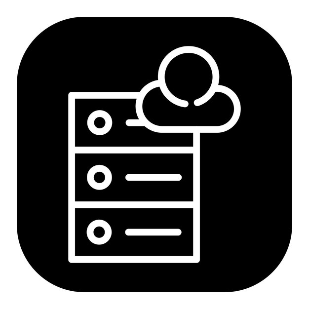 Iconen van de clouddatabase