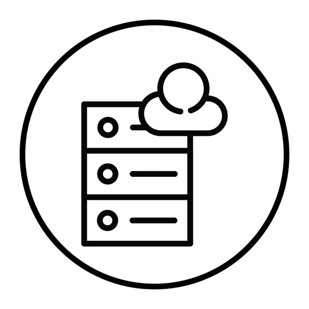 Iconen van de clouddatabase