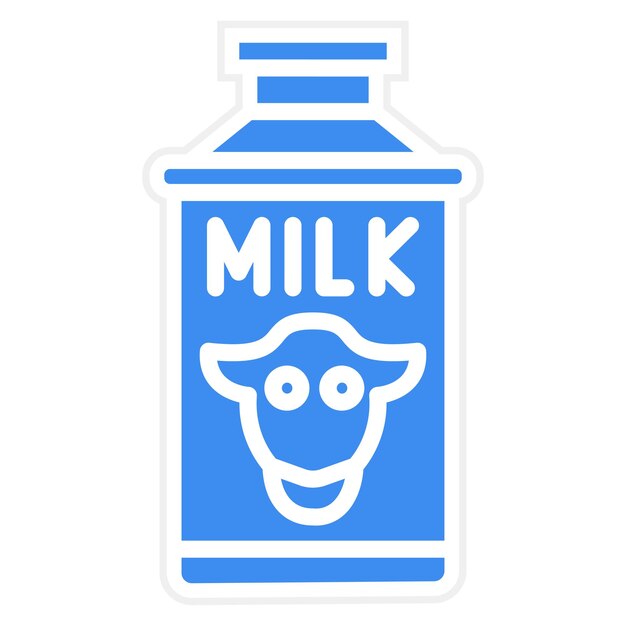 Vector iconen van de emmer met melk