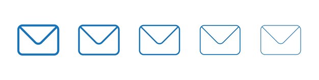 Iconen van de enveloppe Symbolenverzameling dunne omtrek set