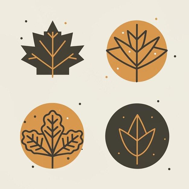 Iconen van de herfstbladeren