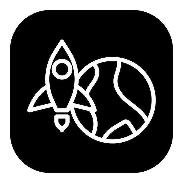 Iconen van de raket-aarde-vector