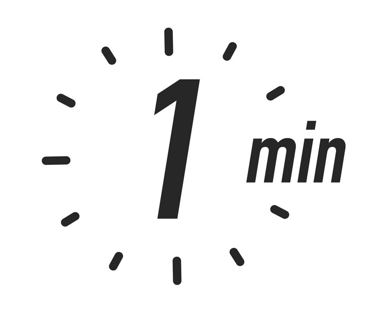 Vector iconen van de timer 1 minuut vector zwarte kleur
