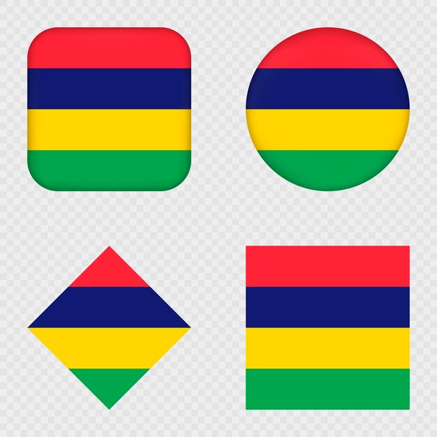Iconen van de vlag van Mauritius Pack Vector illustratie