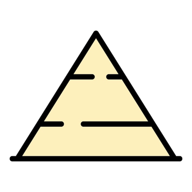 Vector iconen van de woestijnpiramide, contourvector, oud-egypte, zandlandschap, kleur vlak