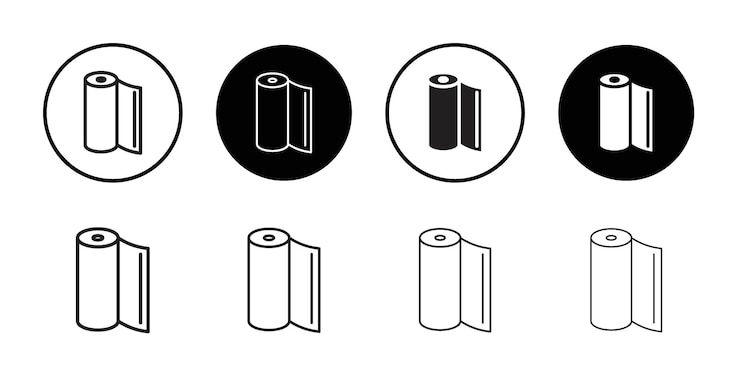 Vector iconen van folie rollen lijnkunst logo set