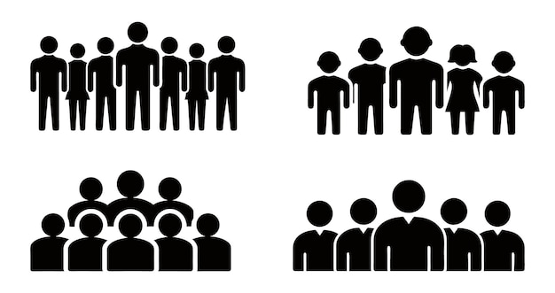 Iconen van groepen met vectorillustratie