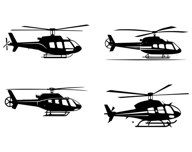 Iconen van helikopters, vectorillustratie