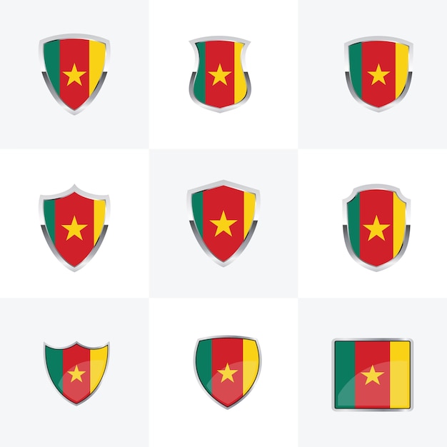 Iconen van het vlaggenschild van Kameroen