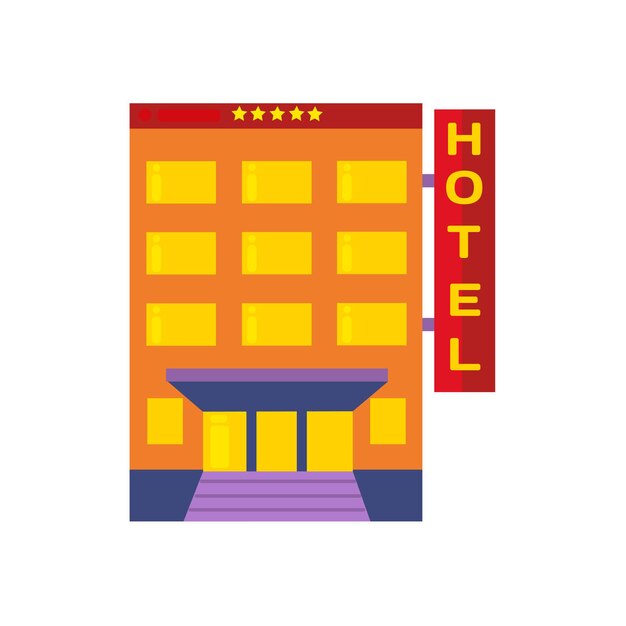 Vector iconen van hotels, cliparts, geïsoleerde vectorillustraties