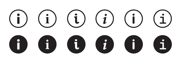 Iconen van informatieborden in platte stijl Info-knoppen voor applicatie en website