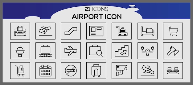 Iconen van luchthavens