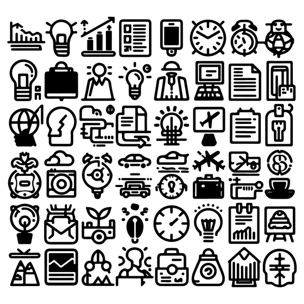 Iconen van mobiele interface Handtekening illustratie gemengde set van levensstijl Set van met de hand getekende iconen