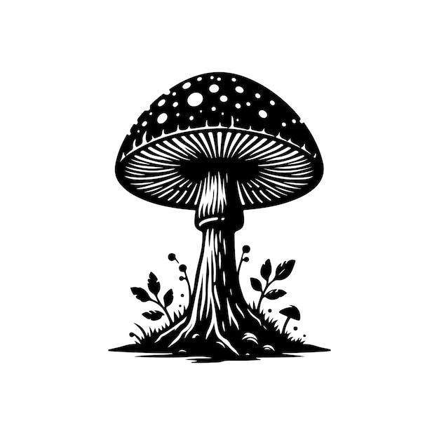 Iconen van paddenstoelen, vector silhouet stijl illustratie